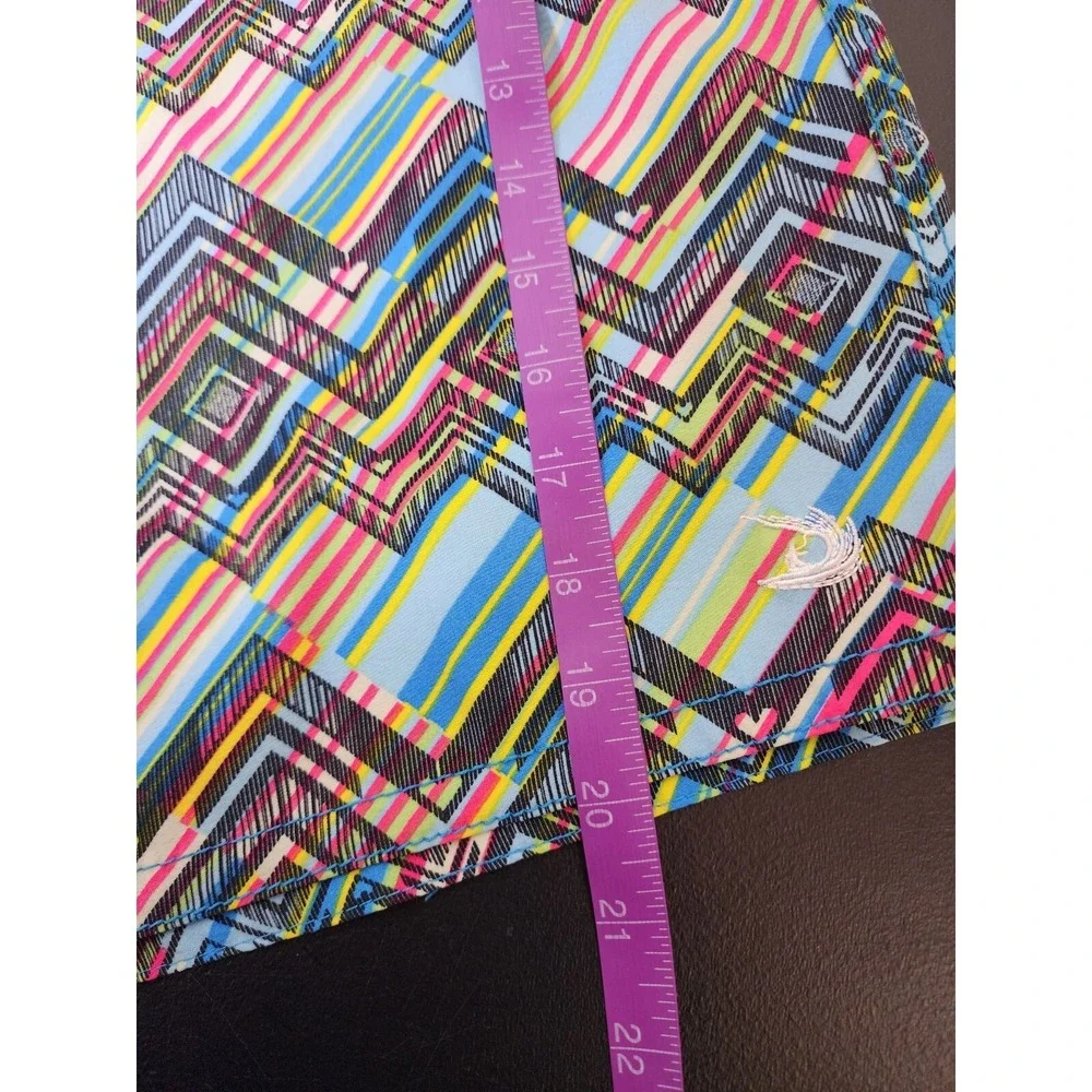 Pacific Surf By Exist Men Medium Multicolor Chevron Swim Drawstring Board Shorts